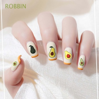 ROBBIN Japanese Style Nail Sticker 3D Manicure Accessories Avocado Nail Stickers Nail Decals 1PC Anime Cartoon Fruit DIY Ins Trend Nail Art Decoration