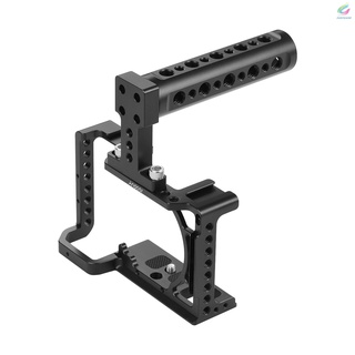 Fy Andoer - Kit de jaula para cámara de fotografía profesional, aleación de aluminio, con orificios de extensión de rosca de 1/4" 3/8", mango de Metal, Mini llave Compatible con Sony 0, 0, 0, 0, 0
