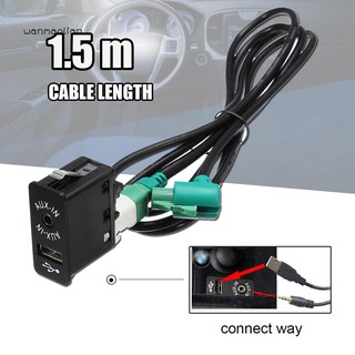 WM interruptor de enchufe USB AUX para coche con Cable BMW E60 E61 E63 E64 E87 E90 E70 F25