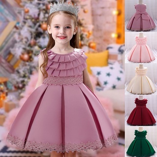 2021 flor niño vestido de bautismo 1er vestido de cumpleaños para bebé niña ropa sólida princesa vestidos de noche vestido de fiesta 0-5 año