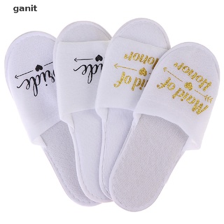 [ganit] 1 par de pantuflas suaves para dama/niña/decoración de boda/fiesta/spa/pantuflas [ganit]