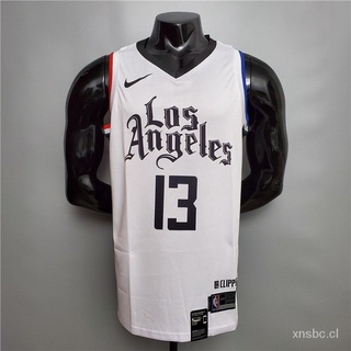 ❤Nba baloncesto camiseta de baloncesto George #13 Jersey/Camisa de corte bajo de la Nba blanca Los Angeles 487B