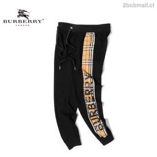 burberry algodón parejas pantalones clásico logo casual deportes unisex largo mxxl