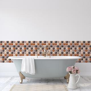 Azulejos de pared 6pcs mosaico piso pegatina baño dormitorio escalera adhesivo desmontable PVC impermeable a prueba de humedad