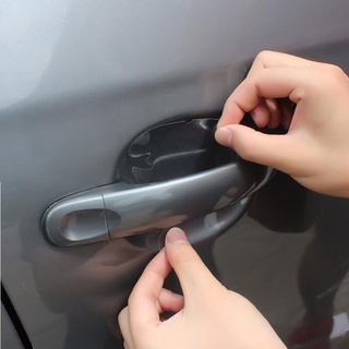 4 pzs calcomanías transparentes para manija de puerta de coche/protectores de rasguños/película protectora