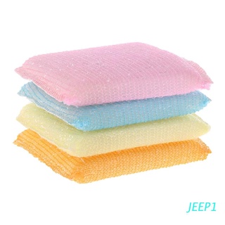 jeep - juego de 4 almohadillas de esponja suave para fregar platos, cocina, limpieza, exfoliante