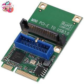 mini adaptador de tarjeta pci-e a usb3.0 mini pcie to19-pin 20pin usb 3.0 tarjeta de expansión con puertos de 15pin sata de energía para pc de escritorio