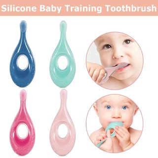 Rebuy1 cepillo De dientes De silicón flexible con dibujo 2 en 1 Para limpieza De Dos/Multicolorido (3)
