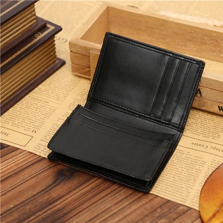 desion negro cartera de los hombres clip monedero nueva moda id tarjeta de crédito bifold cuero genuino (4)