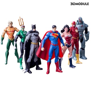 3DModule 7 unids/Set DC liga de la justicia Batman muñeca figura de acción Mini estatua juguete coleccionable