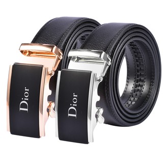 🎁 🛩 Moda DIOR lassic Cinturones Hombres Ancho De Cuero Genuino Logotipo Cinturón Automático DR Hebilla