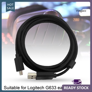 rac cable de audio estable transmisión anti-interferencia trenzado micro usb auriculares cable de audio para logitech g633 g633s