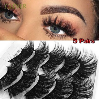 CLEVER Reusable 8D Faux Mink Eyelashes Cruelty-free Wispy Fluffy Eye Lashes False Eyelashes Eye Makeup Tools Thick Long Soft Band Handmade Craft Extension