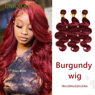 uniqioldd pelucas pelucas encaje frente peluca extensión de pelo pieza peluca pelucas para mujeres negras cabello humano vino peluca roja barato pelucas pelucas para las mujeres tejido de pelo