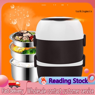 TURK_2/3 capas portátil eléctrico arroz calefacción caja de almuerzo vaporizador contenedor de alimentos