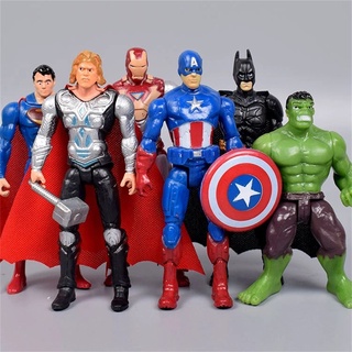 Fishstick 6 unids/Set superhéroes figuras de juguete Thor capitán américa Marvel vengadores figura colección modelo 9CM figura de acción coleccionable figuritas móviles tarta decoración Ironman Hulk (3)