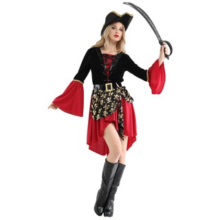 Disfraz de pirata rendimiento adulto Halloween vestido capitán fiesta mujeres Cosplay