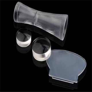 stamper claro/cabezas de doble gelatina de silicona con raspador/juego de estampados de manicura/manicura/arte/plantilla/herramientas