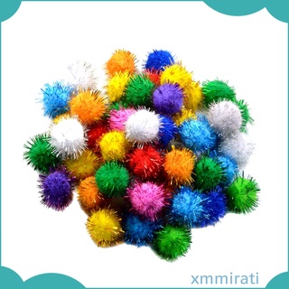 50 piezas de pompones de purpurina poms craft tinsel pompom bolas para