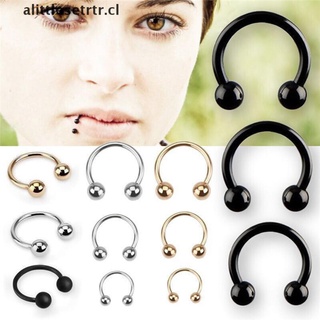 alittlesetrtr: 10 piezas de acero inoxidable para herradura, labio, nariz, septum, oreja, piercings [cl]