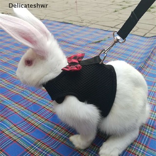 [delicateshwr] arnés suave de malla para mascotas con correa para hámster conejo conejo pequeño animal cinturón caliente