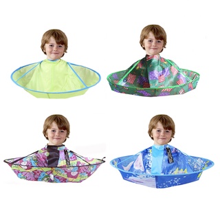 engfeimi corte de pelo capa de dibujos animados patrón plegable transpirable niños corte de pelo capa paraguas para el hogar