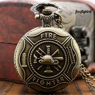 Reloj De bolsillo De cuarzo Vintage unisex con pendiente De collar De fuego Steampunk (1)