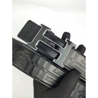 Caja completa - nueva moda 38 mm de ancho Hermes hombres negro cocodrilo cuero con Hermes caja