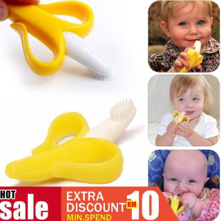 banana babyteether - cepillo de dientes de silicona para niños