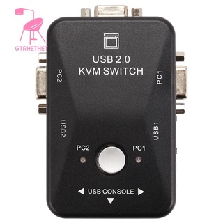 Usb Kvm Switcher 2 puertos Vga Svga interruptor caja Usb ratón teclado 1920X1440 caja de interruptor