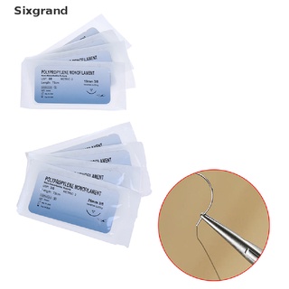 【Sixgrand】 12Pc Polypropylene Medical Needle Suture Monofilament Thread Suture Practice Kit CL