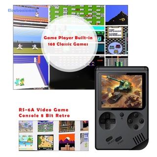 Consola de videojuegos ele* RS-6A de 8 bits reproductor de juegos Retro incorporado 168 juegos clásicos (1)