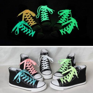 1 par de cordones luminosos deportivos brillan en la oscuridad color fluorescente zapatos planos de encaje 60cm