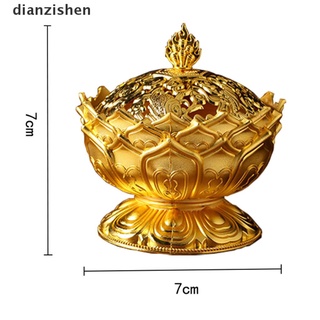 [dianzishen] quemador de incienso de loto budismo budismo latón sándalo metal artesanía decoración.