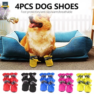 Ls 4Pcs zapatos de perro mascota botas impermeable antideslizante mascotas zapatos cachorro gatos calcetines lluvia nieve perro zapatos para perros pequeños accesorios de calzado