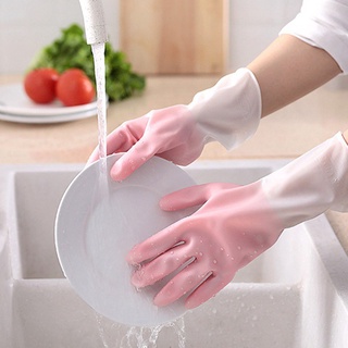 Guantes de lavado de platos de silicona caliente de látex detergente esponja de lavado de platos de goma guantes de descontaminación de cocina limpieza hogar guantes (4)