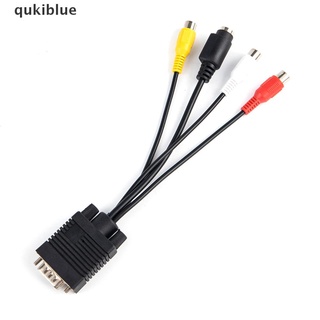 qukiblue 3rca cable convertidor nuevo vga a video tv out s-video av adaptador vga a vga cable cl