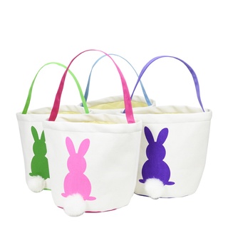 1 bolsa de mano de conejo conejito de pascua caramelo Snack cesta de galletas bolsillo niños regalo (9)