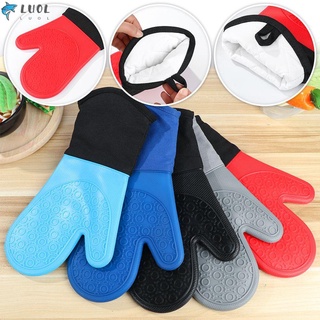 Luolulu guantes De aislamiento térmicos Extra largos antideslizantes Para barbacoa/cocina/multicolor