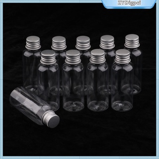 10pcs 50ml botella de reactivo de laboratorio de boca ancha aceites esenciales muestras viales transparentes