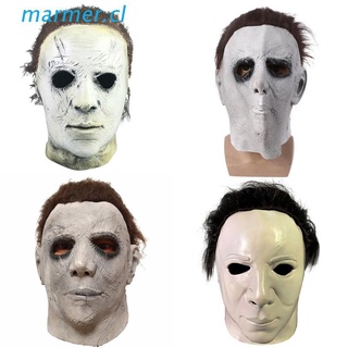 MAR3 Horror Scary Latex Michael Full Head Mask Halloween Costume Cosplay Props for Adult Men Masquerade Party