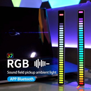 RGB Lamp Music LED Music Rhythm Light Bar Pickup Sound Control Voice-Activated Ambient Car Desktop Audio Atmosphere Light Pickup Light Christmas Gift create 3c
