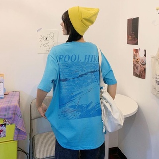 Camiseta de manga corta estilo Harajuku para mujer, marca de marea de año nuevo, suelta japonesa
