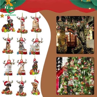 Árbol de navidad colgante adorno vacaciones árboles de navidad colgante en forma de perro decoración festiva fiesta