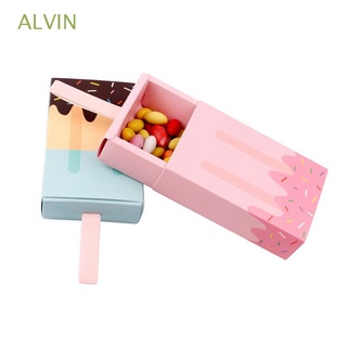 ALVIN Cartoon Candy Box Ice Cream Shape Party Supplies Gift Boxes Biscuit Cookies Baby Shower Birthday 10/30/50pcs Treat Wedding Favors
