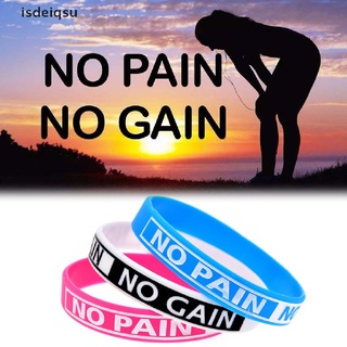 isdeiqsu 1PC “No Pain No Gain”Elastic Inspirational Motivational Silicone Rubber Bracelet CL (6)