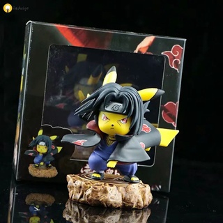 [IUG] Pikachu Cosplay Uchiha Itachi Model Toy Pokemon NARUTO Anime Figures Minifigure Collectibles for Japanese Anime Fans
