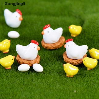 Gongjing5 Mini pollo hadas jardín miniaturas gnomos musgo terrarios resina figuritas para decoración del hogar MY