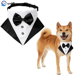urify cómoda corbata de perro encantadora esmoquin lazos de lazo formal corbata lindo perro gato aseo moda accesorios para mascotas collar blanco ajustable traje de perro/multicolor