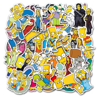 50pcs/set Anime Cartoon Simpson Fan Collection DIY Fashion Waterproof Mixed Graffiti Decal Sticker
